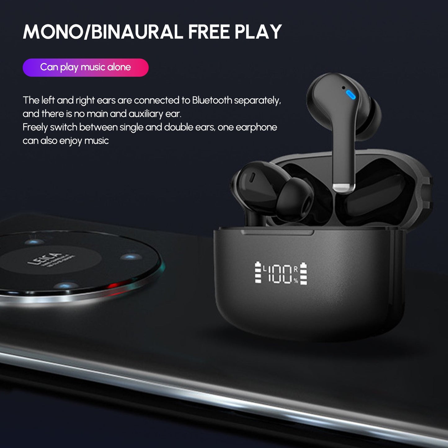 Bluetooth 5.3 Wireless Earbud 60 Hrs Playtime with LED Display for